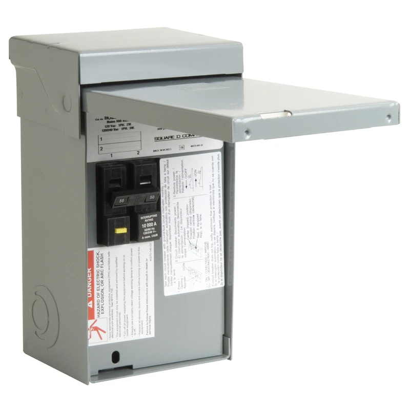 Homeline 50a 2-space 2-circuit Outdoor Spa Panel Load Center