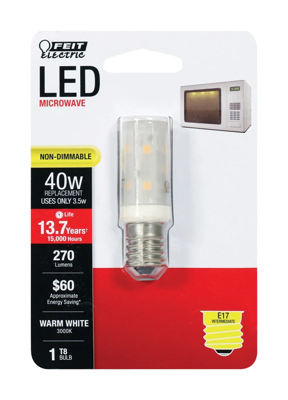 FEIT Electric T8 E17 (Intermediate) LED Bulb Warm White 40 Watt Equivalence 1 pk