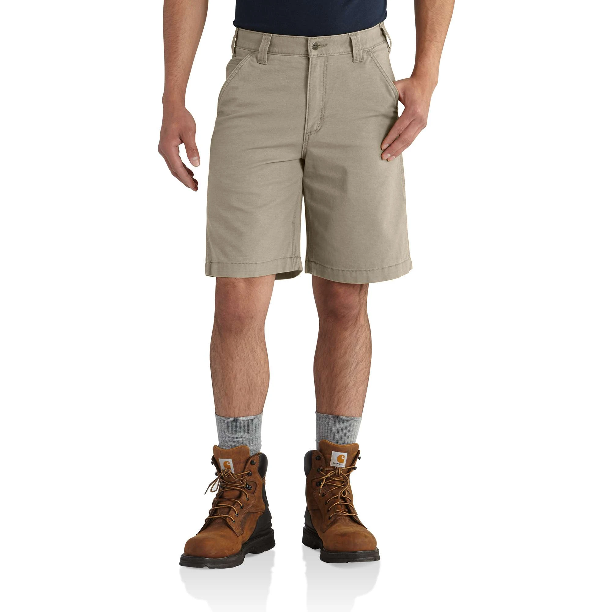 Men's Rugged Flex Relaxed Fit Canvas Work Short - 10 Inch Inseam - Tan - W30