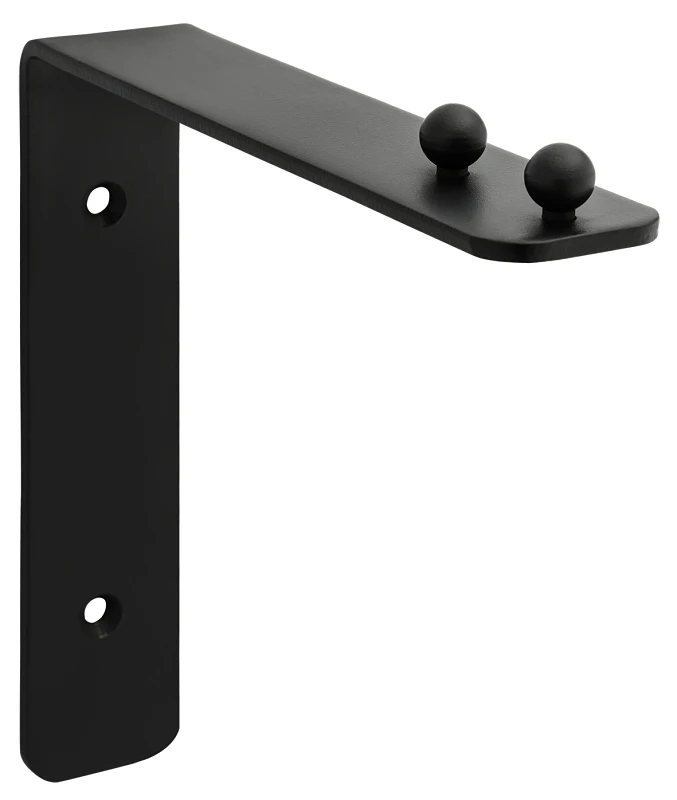 2644 7 In. Black Steel Hanging Wall Plant Bracket With Weatherguard Protection