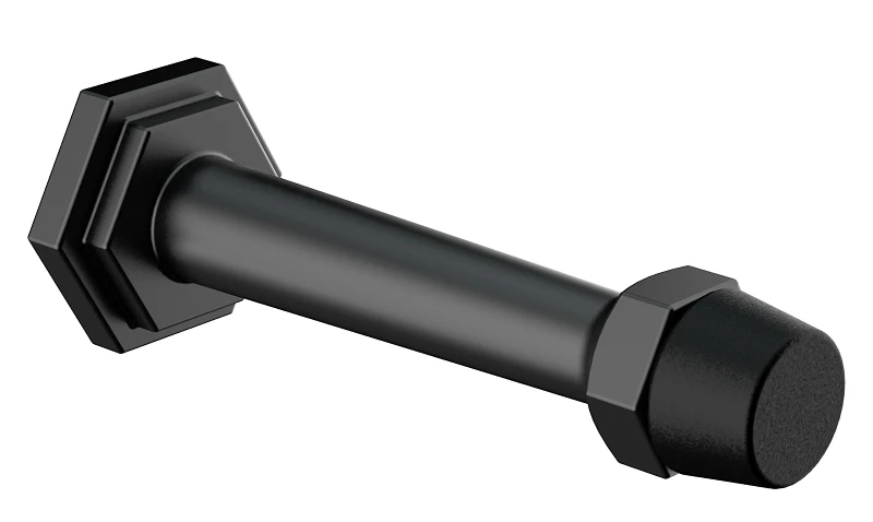 Powell Matte Black Door Stop for Wall or Floor Mounting