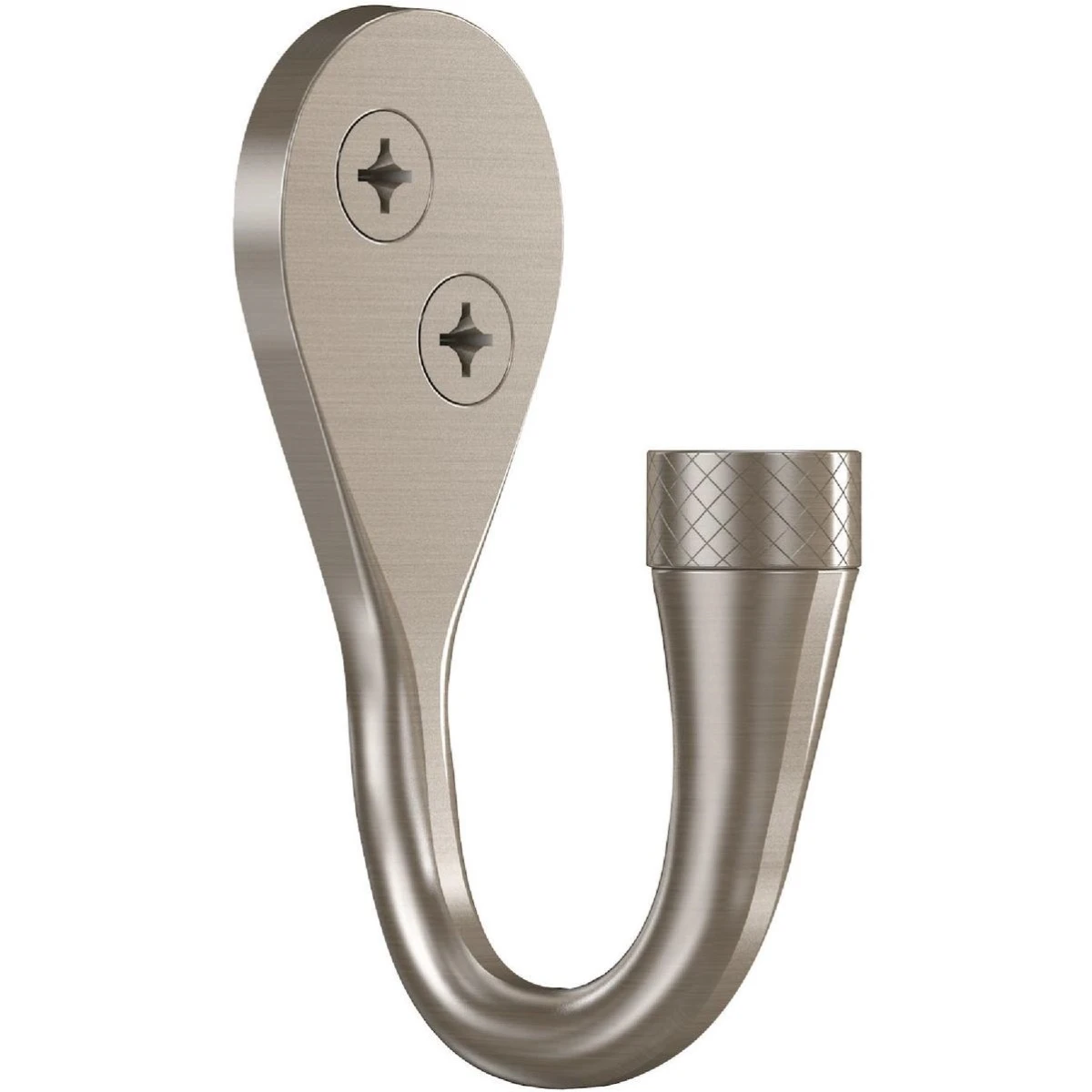 Powell Knurled Wall Hook, Satin Nickel