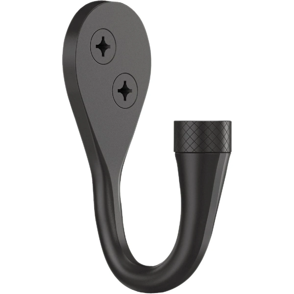 Powell Knurled Wall Hook, Matte Black
