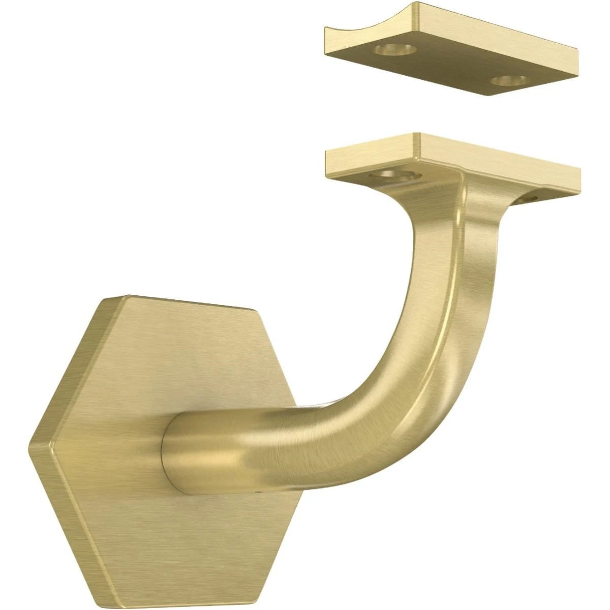 3 In. Brushed Gold Powell Handrail Bracket - Model N830-534