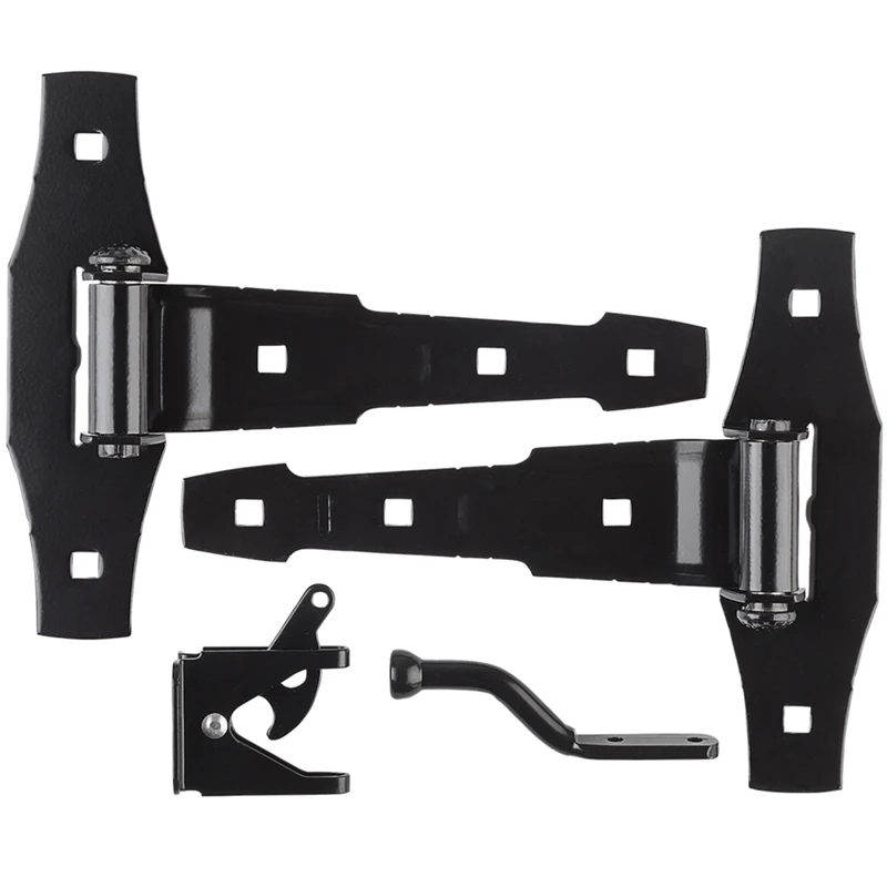 8-13/16 In. L Black Steel Gate Hardware Kit 1 Pk, Model N109-025