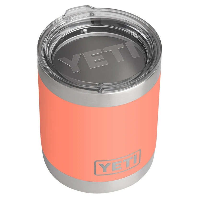 YETI  Rambler Lowball  Coral  Stainless Steel  Insulated Tumbler  BPA Free 10 oz.