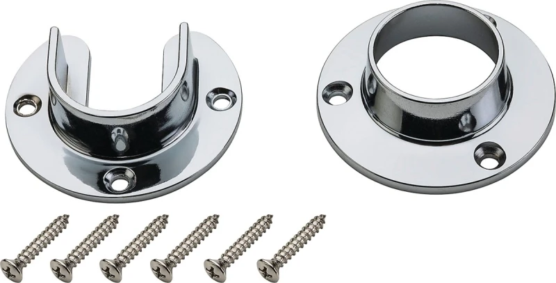 National Hardware 1.31 in. D Polished Chrome Steel Closet Flange Set