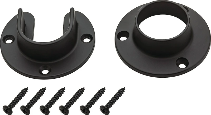Heavy-Duty Closet Rod Pole Socket Set, Oil-Rubbed Bronze Finish, Pair