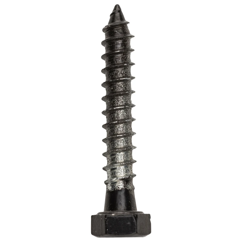 Lag Bolt, Black, 1/4 x 1 In.