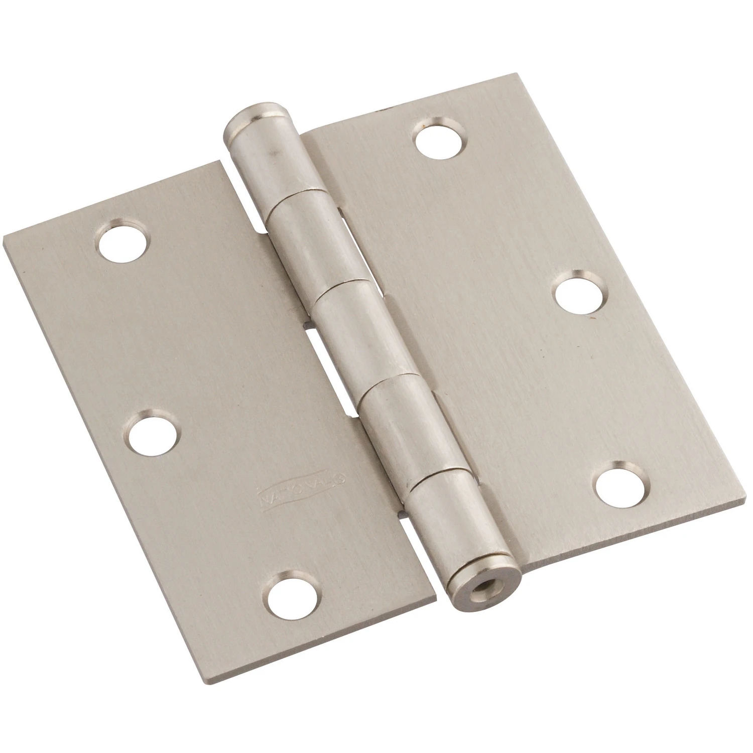 Door Hinge, Interior, Square-Edge, Satin Nickel, 3-1/2 In.