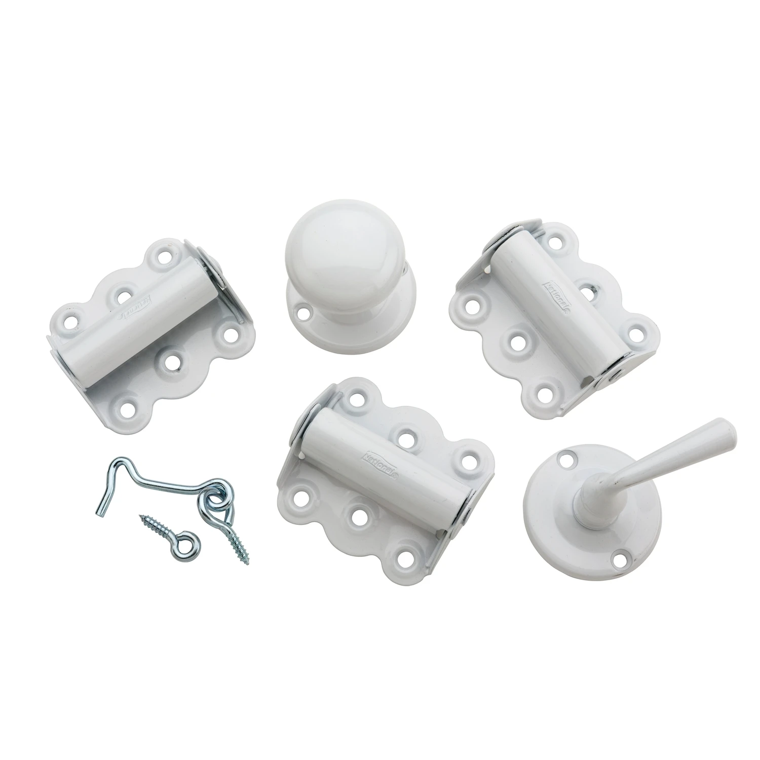 National Hardware Silver/White Steel Screen/Storm Door Hardware Set 1 pk