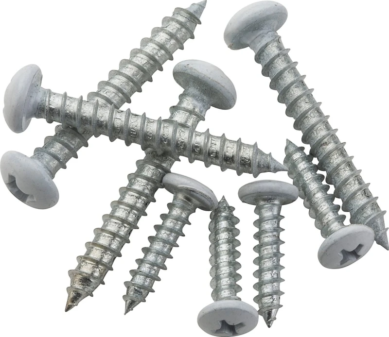 White Pan Head Shelf Mounting Screws 1.5 Inch Length 4 Piece Pack