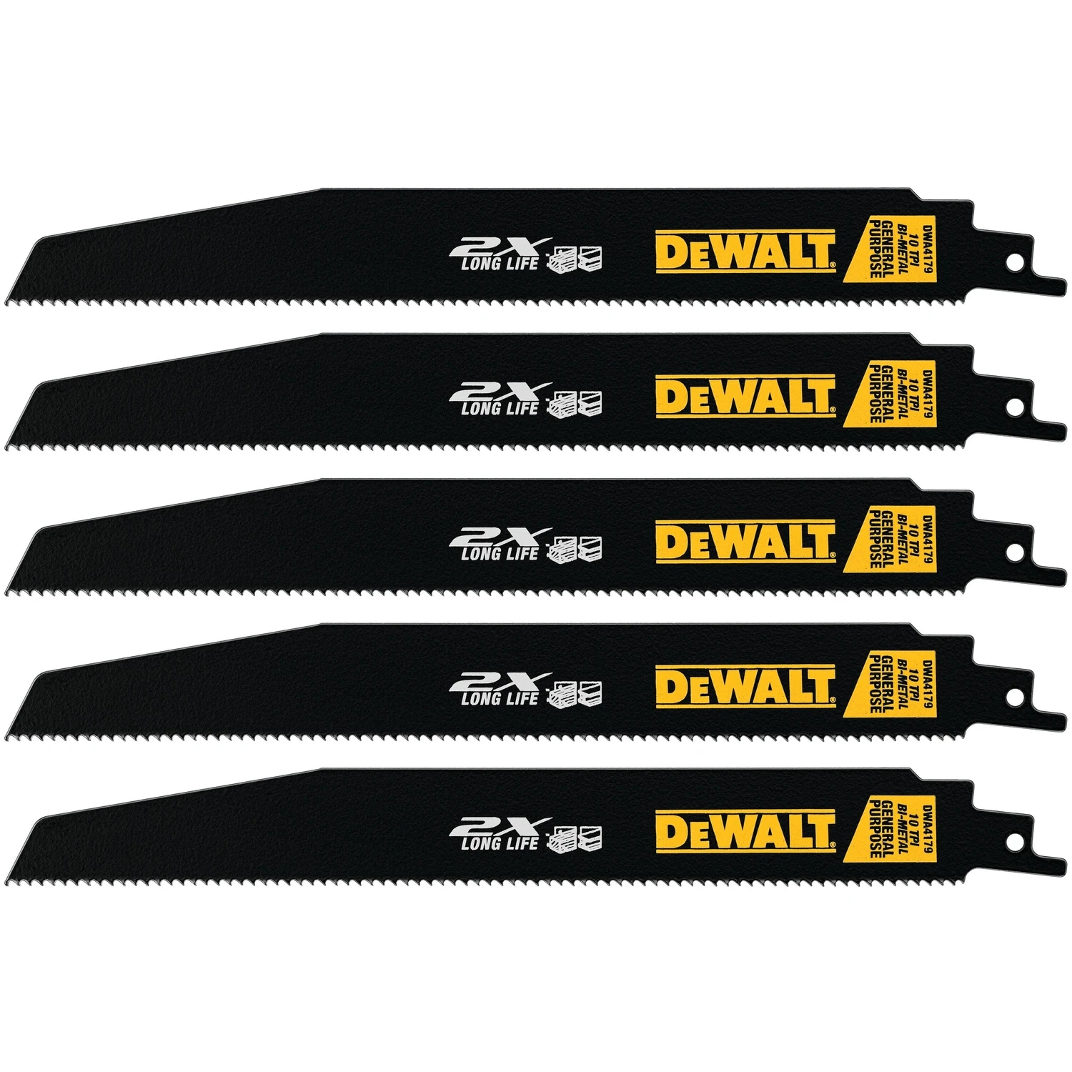 Demolition Reciprocating Blade, 10-TPI, 9 In., 5-Pk.