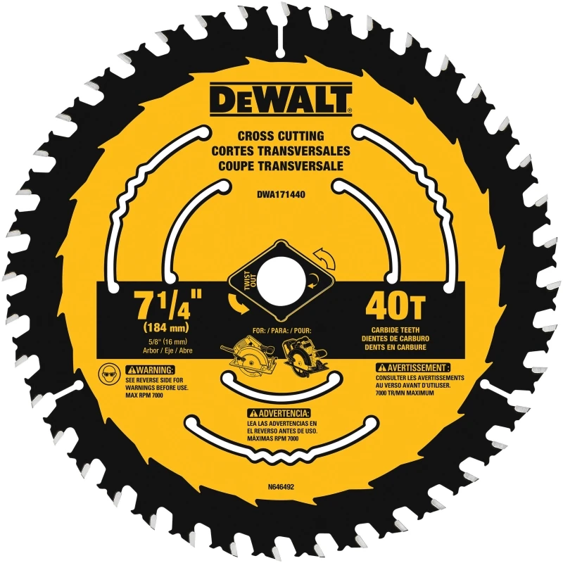 Circular Saw Blade, 40-Tooth x 7-1/4 In.