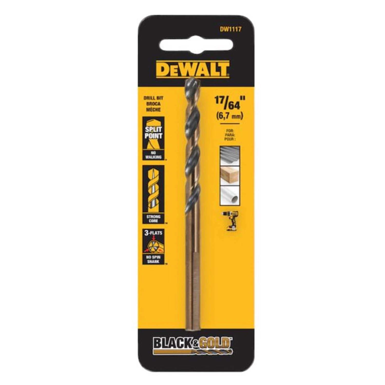 Black Oxide Drill Bit, 17/64 In.