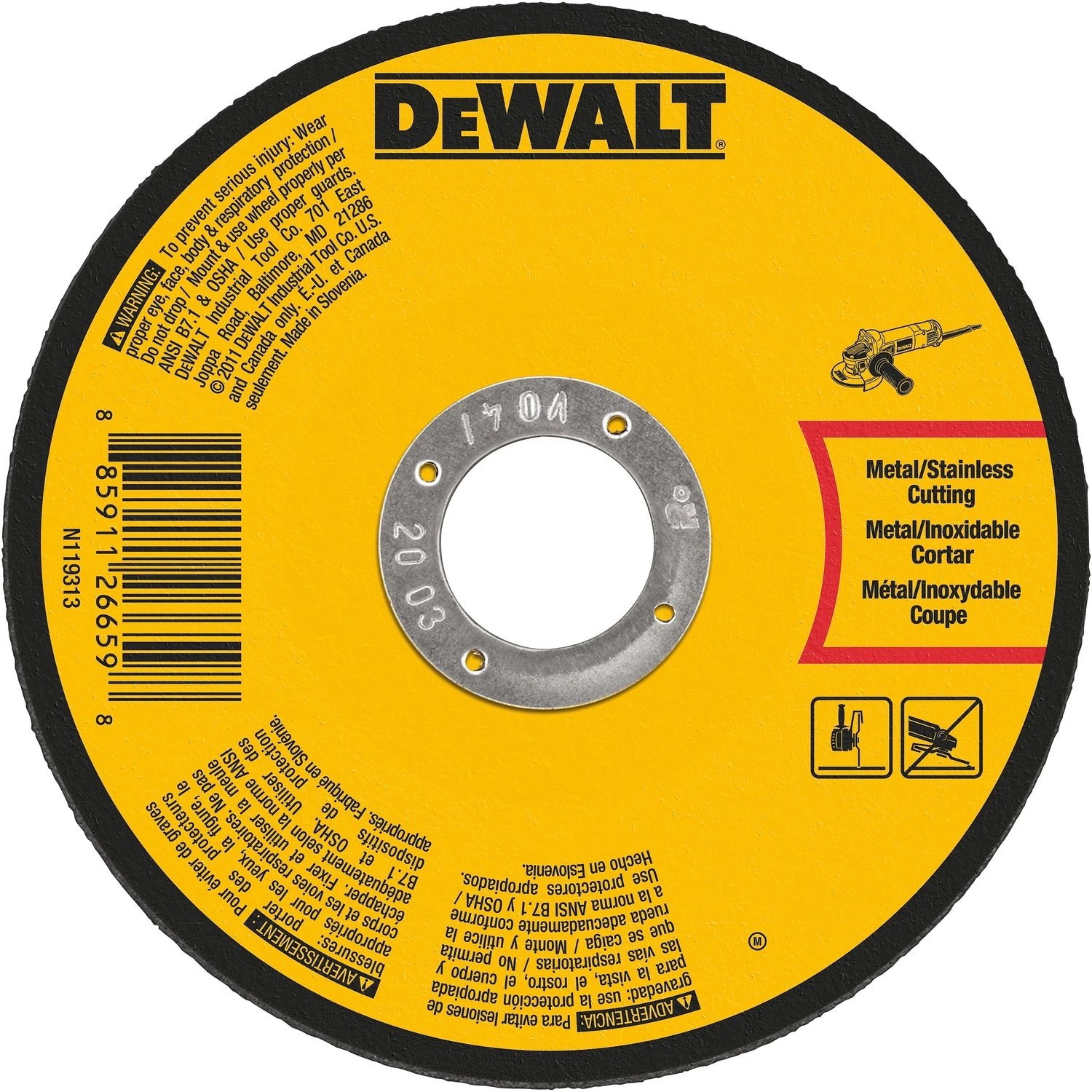 Thin Metal Cut-Off Wheel 4 Inch Diameter by 0.045 Inch Thickness with 5/8 Inch Arbor Hole