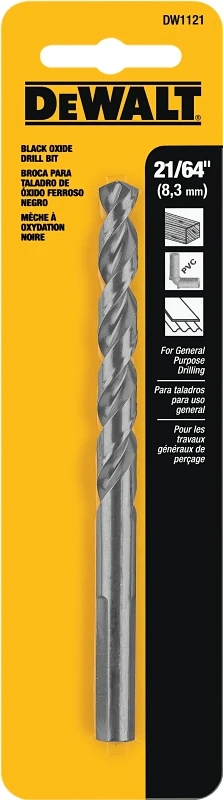 Black Oxide Drill Bit, 21/64 In.