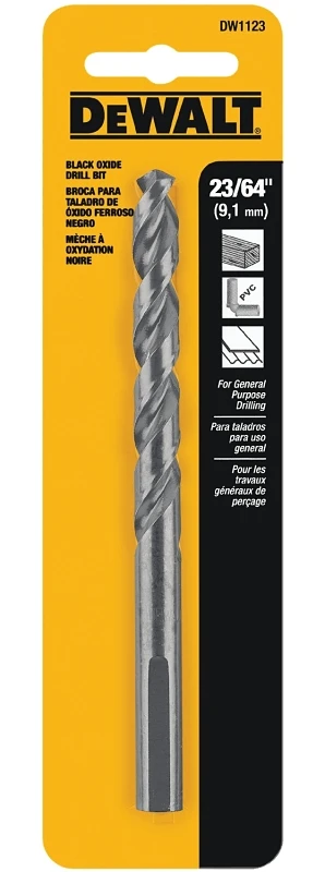 Black Oxide Drill Bit, 23/64 In.