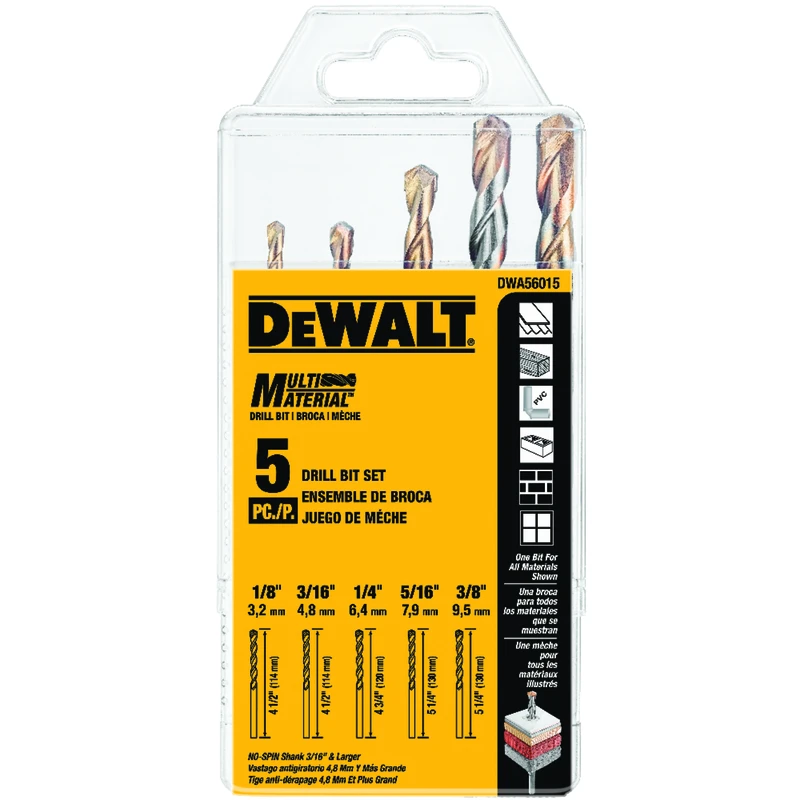 5-Pc. Multi-Material Drill Bit Set