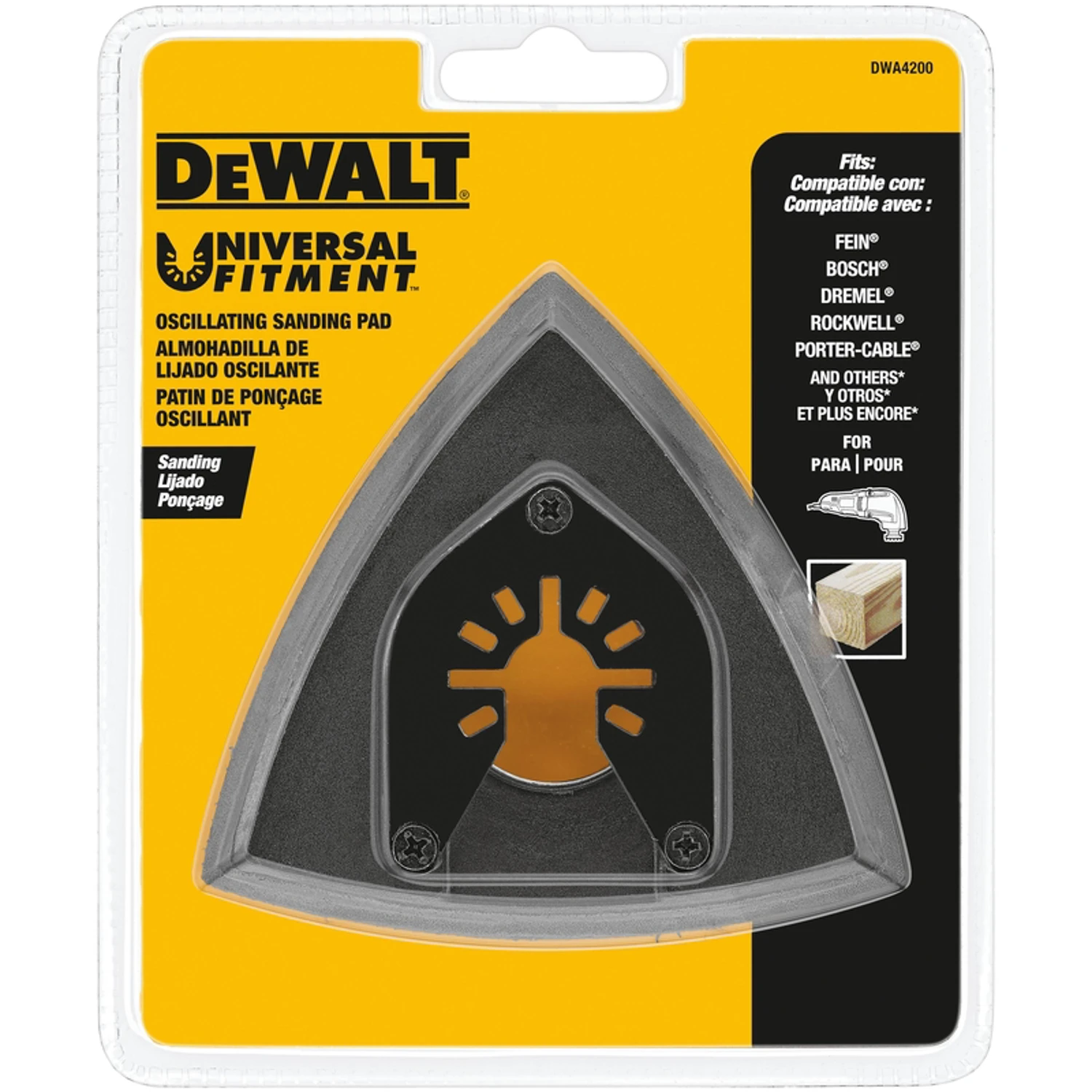 Universal Fitment 3-1/4 In. Triangular Oscillating Sanding Pad Dwa4200