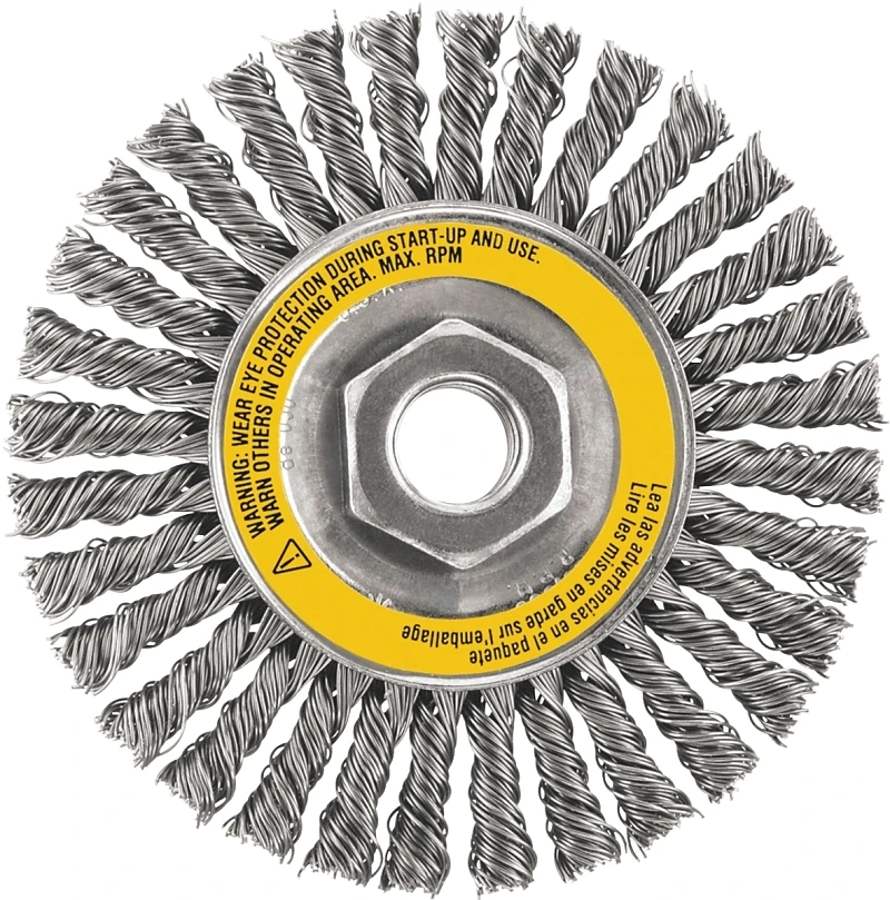 4 In. Coarse Crimped/knotted Wire Wheel Brush Stainless Steel 20000 Rpm