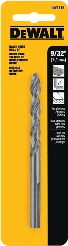 Black & Gold 9/32 In. X 4.25 In. L Black Oxide Drill Bit Round Shank