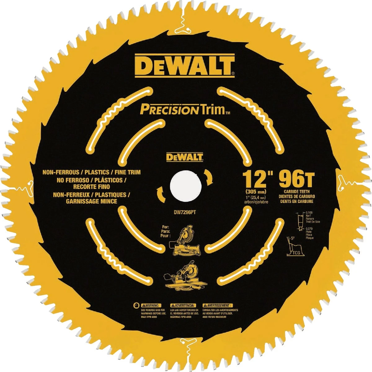 12 Inch Fine Crosscut Saw Blade with 96 Teeth for Smooth Precision Cuts