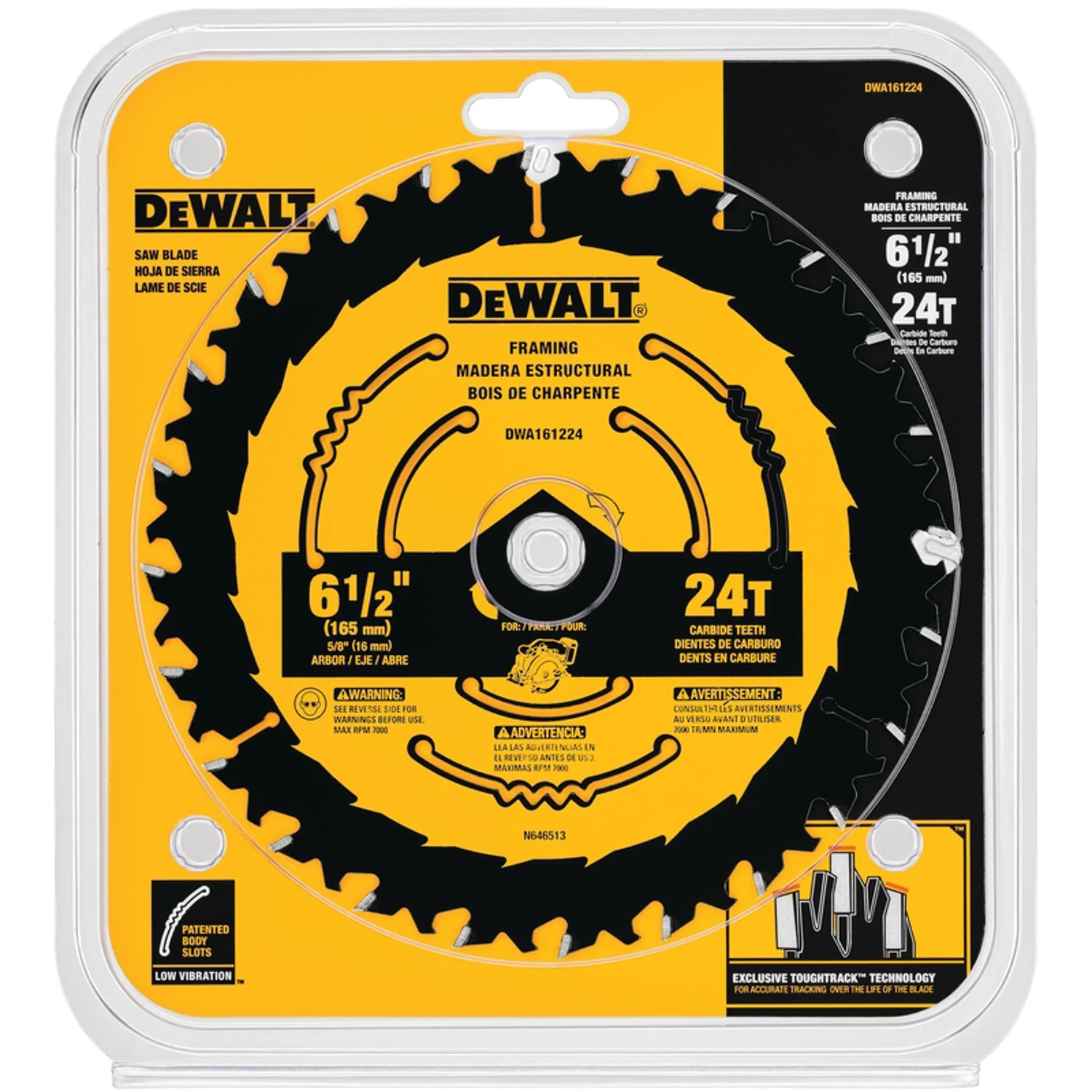 Circular Saw Blade, Tungsten Carbide, 24-Tooth x 6-1/2 In.