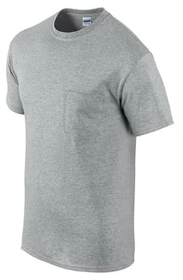 Gildan Short Sleeve Pocket T-Shirt - 17 Colors! L, Sport Grey