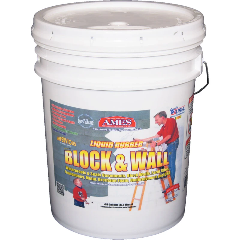 Block & Wall White Liquid Rubber Waterproof Sealant 5 Gallon Pail