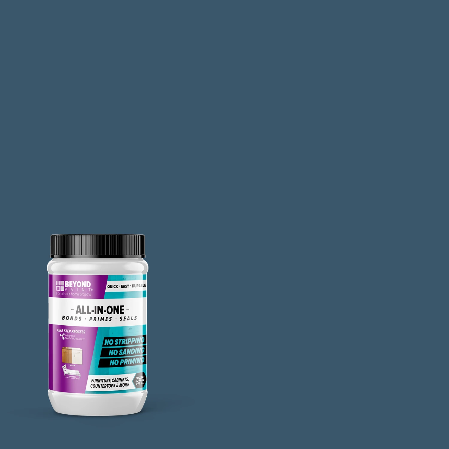 Matte Deep Blue Water-based Paint 1 Quart For Interior And Exterior Use