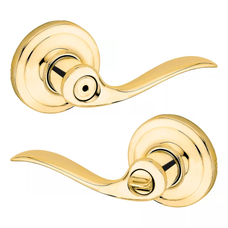 Signature Brass Universal Tustin Privacy Lever Door Handle with Locking Mechanism