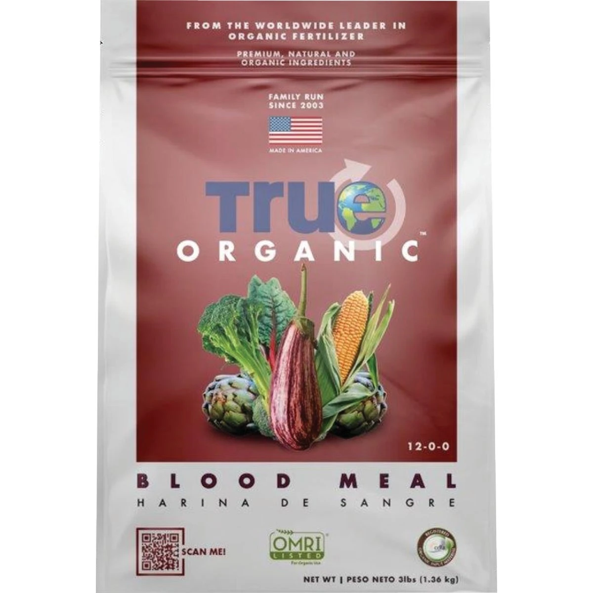Blood Meal Organic Fertilizer, 3 Pounds, High Nitrogen Content