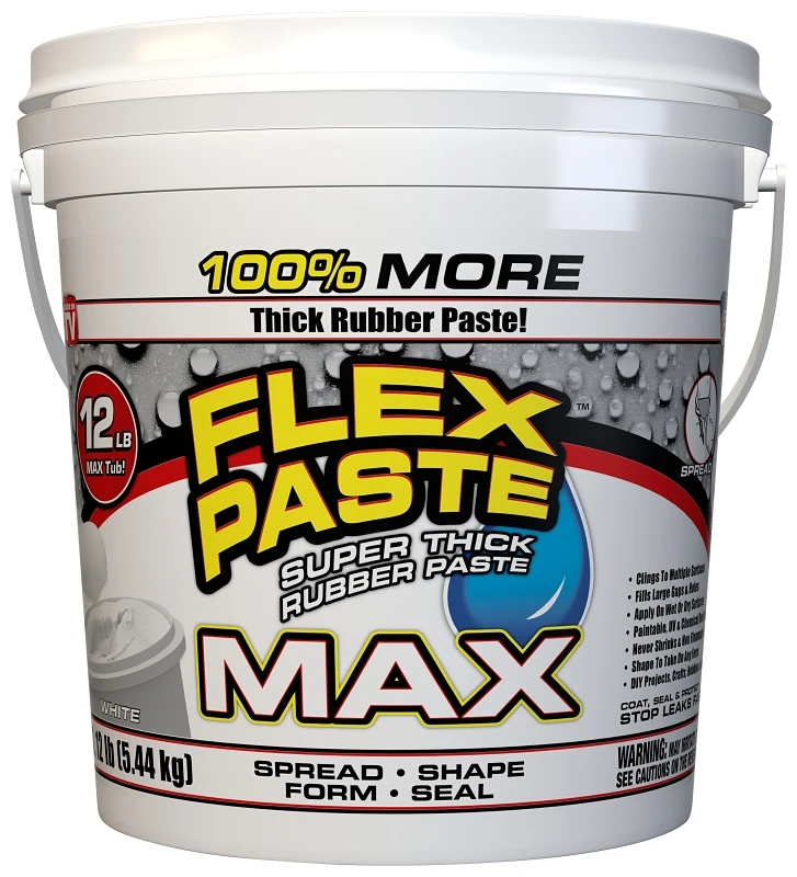 Flex Paste Max White Rubber Coating 12 Lb Tub