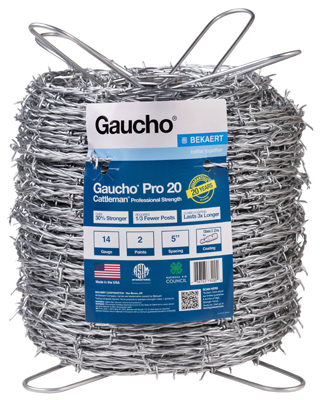 Cattleman Pro 20 High-Tensile Barbed Wire, 14 Gauge, 2-Point, 5 In. Spacing, 1320 Ft.