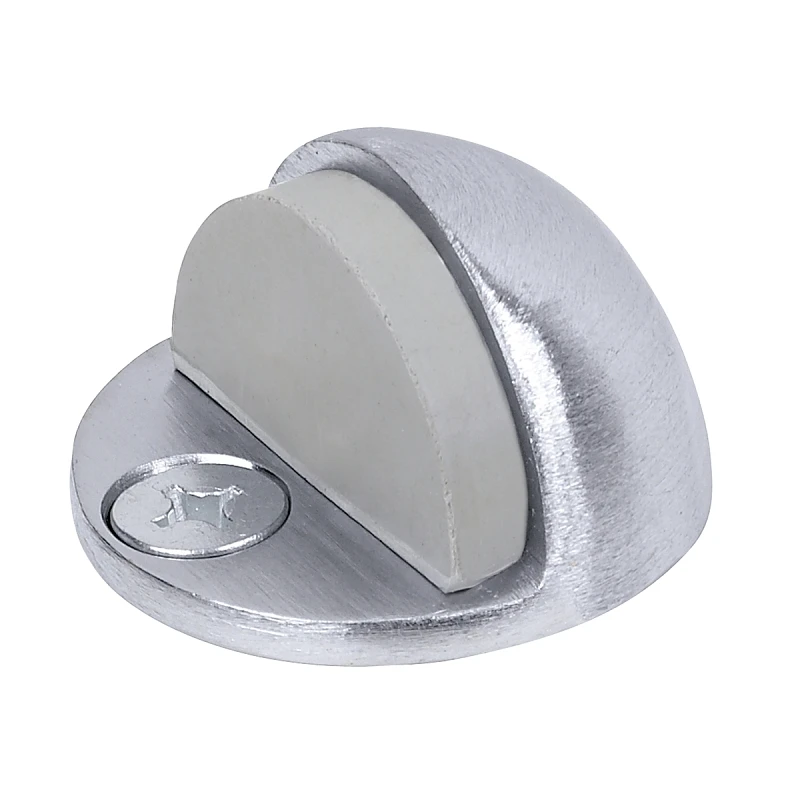 Low Dome Floor Door Stop, 1-3/4 Inch Diameter, Satin Chrome Finish