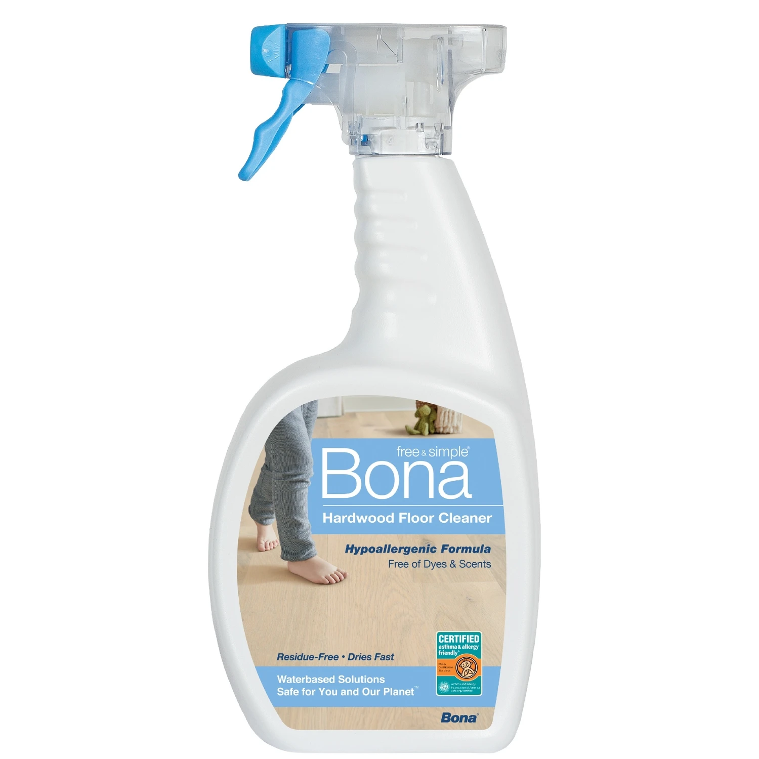 Free & Simple No Scent Hardwood Floor Cleaner Liquid 36 Oz - Hypoallergenic Formula
