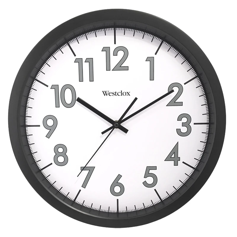Office Wall Clock Black and Gray 14 Inch Diameter