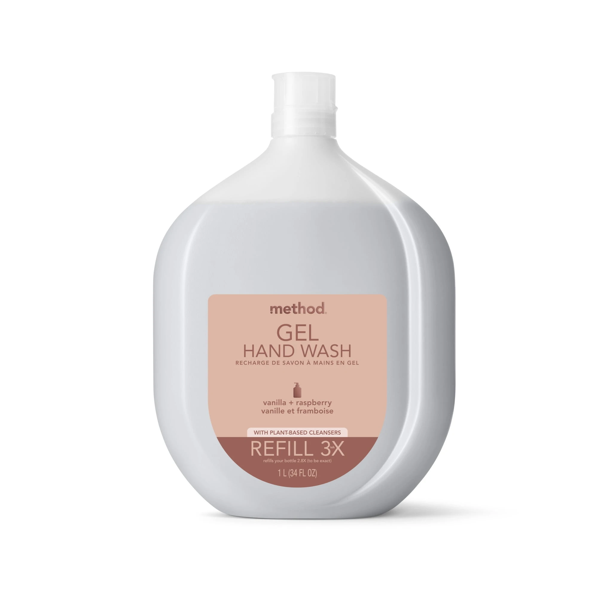 34 Oz. Vanilla + Raspberry Gel Hand Wash - Biodegradable & Refillable