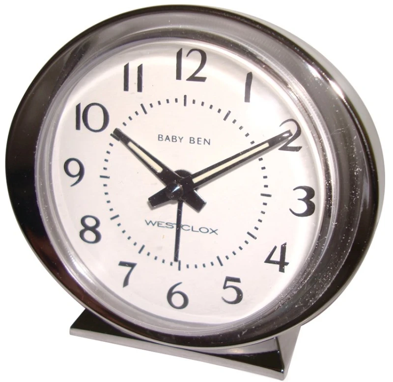Baby Ben Silver Classic Style Battery Operated Alarm Clock 11611qa