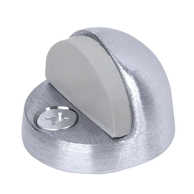Large Chrome Finish Brass Doorstop for Wall or Floor Mounting