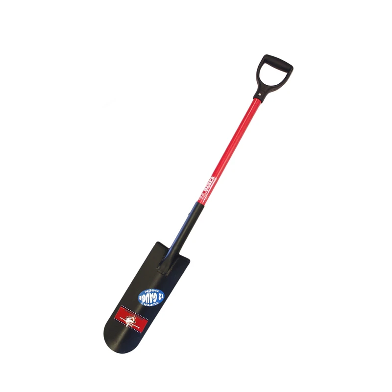 12-gauge 32 In. Fiberglass D-handle Round Point Drain Spade