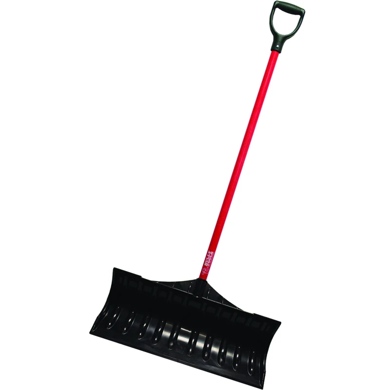 Snow Pusher with Fiberglass D-Grip Handle and 27 Inch Wide Blade