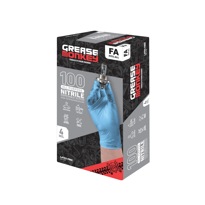 Disposable Nitrile Gloves, One Size Fits All, 100-Ct.