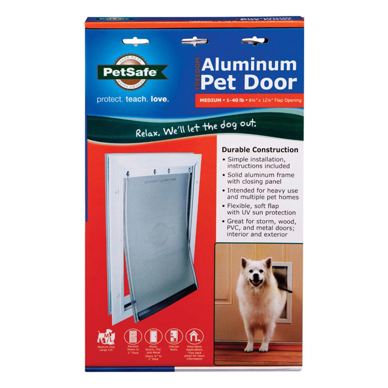15.625 In. H X 10.75 In. W Aluminum Pet Door For Cats And Dogs