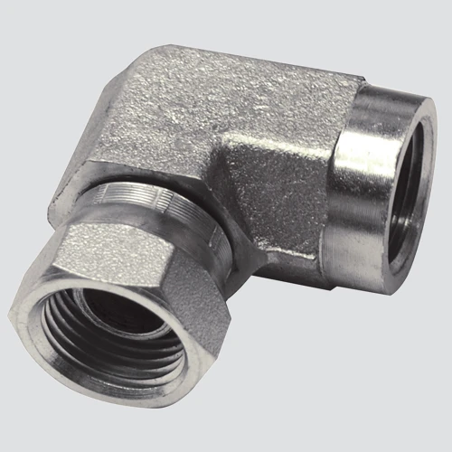 90 Degree Hydraulic Adapter, 3/8-In. FP x 3/8-In. FP Swivel