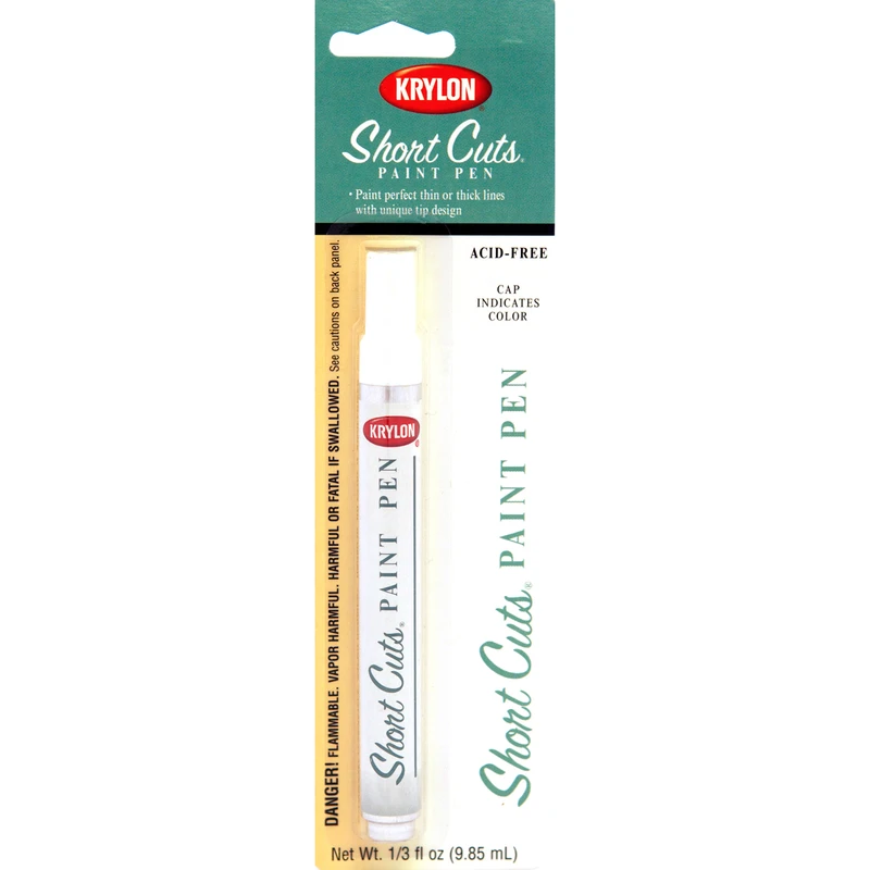Short Cuts 1/3 Fl Oz Gloss White Paint Pen For Arts And Crafts