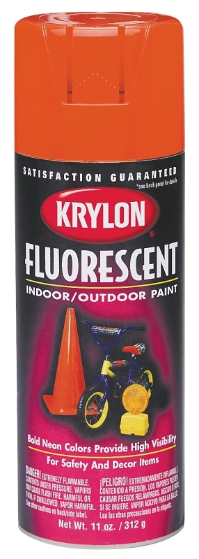 11 Oz. Fluorescent Spray Paint, Yellow-orange - Maximum Visibility