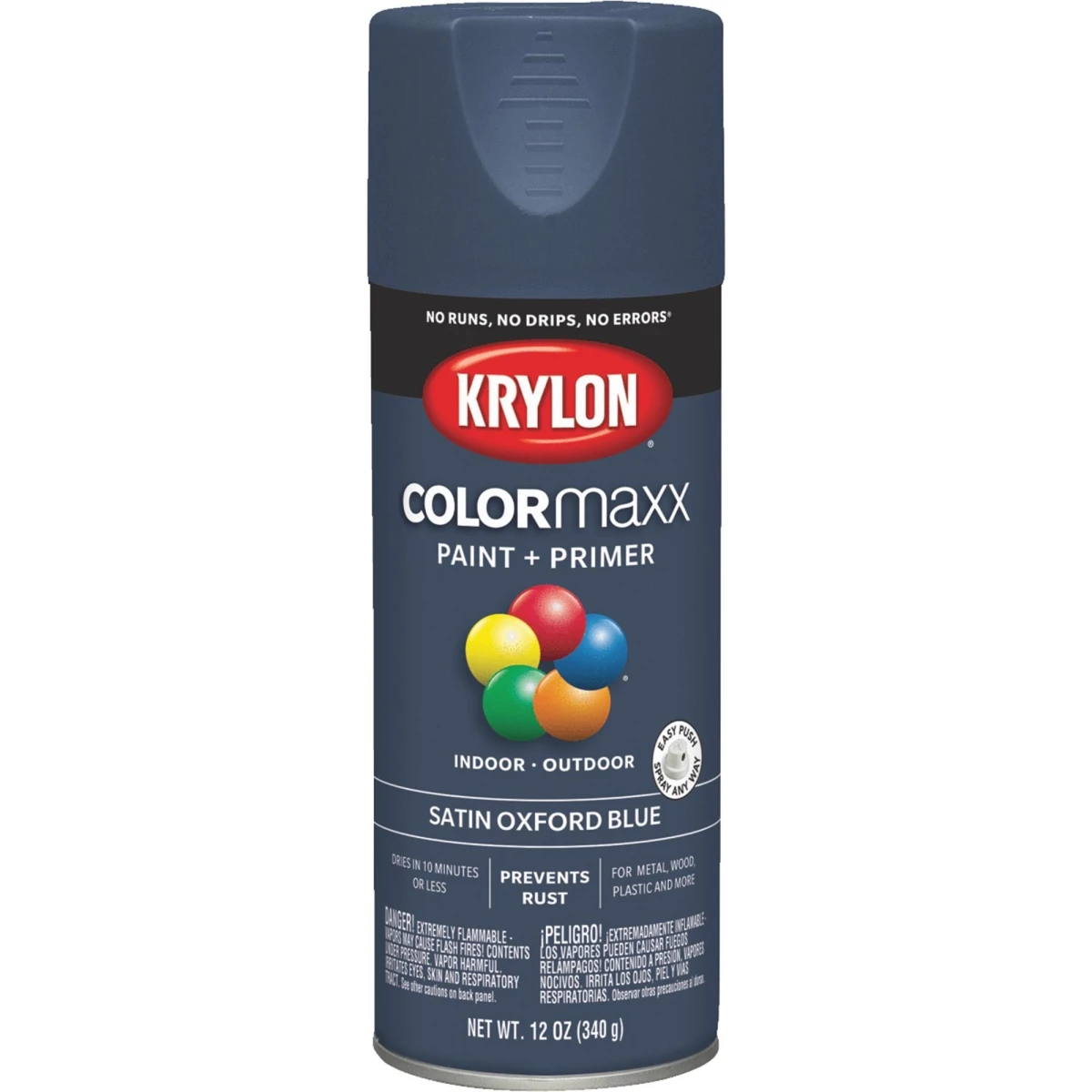 COLORmaxx Satin Oxford Blue Spray Paint and Primer, 12 Ounce Can