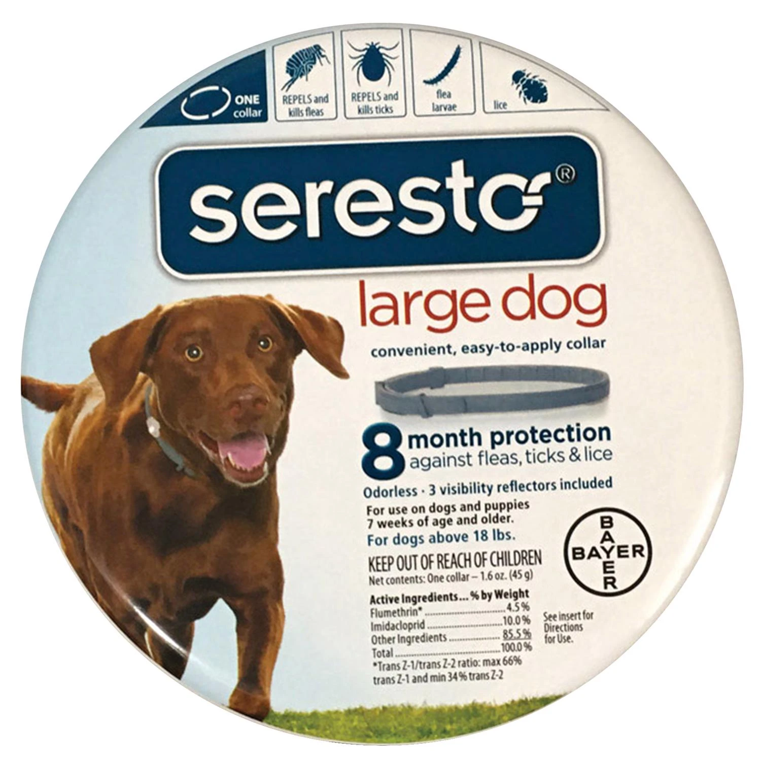 Seresto Large Dog Flea And Tick Collar, 1.6 Oz, Imidacloprid/flumethrin
